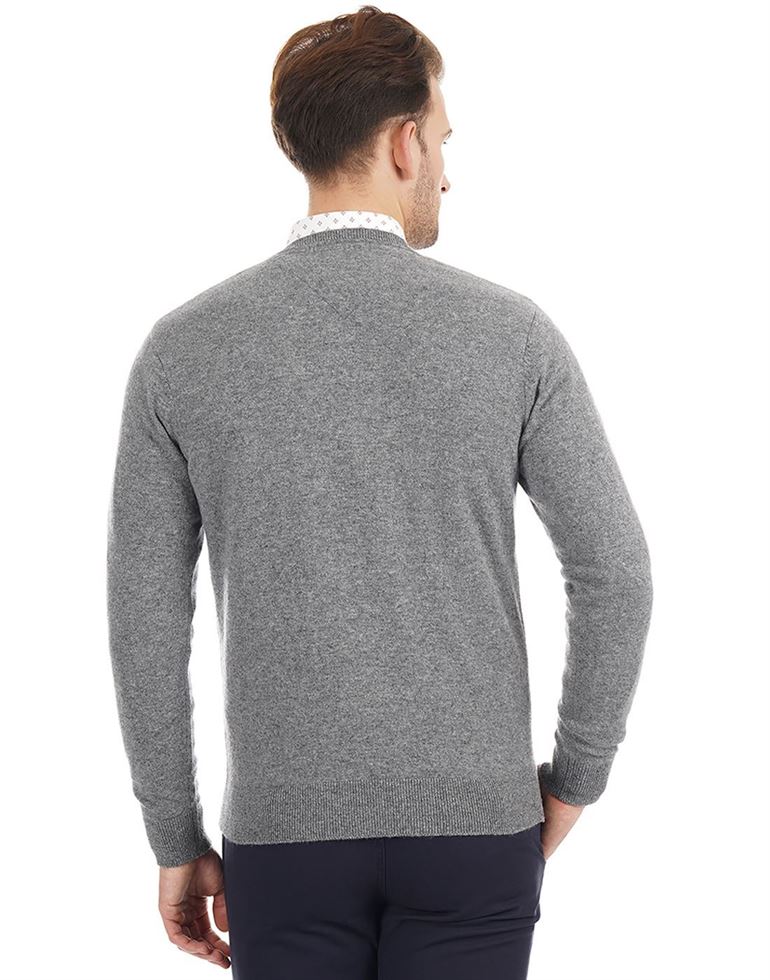Indian Terrain Men Grey Casual Wear Sweater